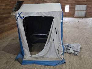 Clam Fish Trap Ice Fishing Shelter - Will Need a couple holes fixed