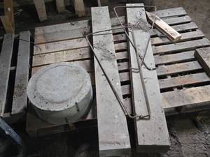 Concrete Pole Barn Pole Footing and Rebar and 5 Posts