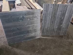 Pair of Wooden Barn Doors with Metal Hinges and Latch