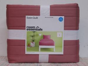 TwinTwin Extra Long Satin Quilt Rose Pink - Room Essentials