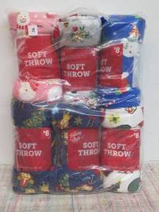Holiday Style Christmas Soft Throw, 50 in x 60 in, 6 Assorted Designs