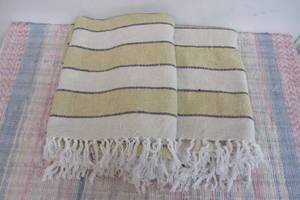 Pair of Woven Fringe Border Throw Blankets