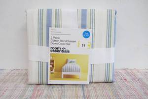 2 Piece Cotton Blend Sateen Duvet Twin Cover Set