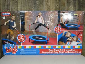 Little Tikes 25 Round Easy Store 3 Folding Trampoline - BlueBlackRed