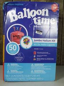 Jumbo Helium Balloon Tank Kit Steel, Red, Birthday Party Accessory, Ages 18, Balloon Time