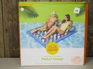 Sun Squad Pocket Lounge Water Float PVC 2 Person Capacity Age 14