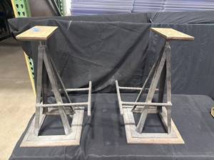 Industrial Metal Wood Stands