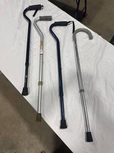 Assorted Metal Walking Canes