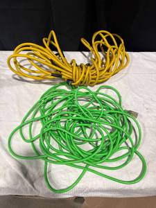 Yellow and Green Electrical Cords