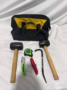Assorted Hand Tools with DeWalt Bag