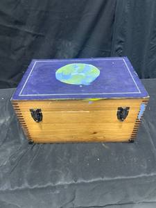 Wooden Earth Painted Box