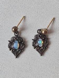 Charming Filigree Earrings with Opal Gemstone Settings