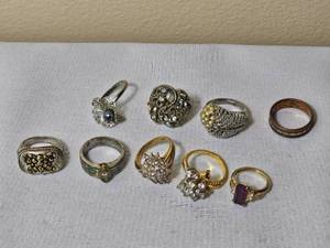 Costume Jewelry Ring Grouping
