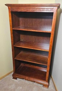 American Contemporary Open Bookcase Featuring Simple Fretwork