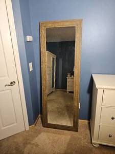 Driftwood Tone Contemporary Dressing Mirror