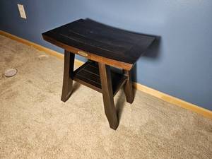 Teak Saddle Seat Footstool