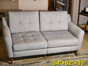 Burrow Furniture Gravel Tone Modern Loveseat
