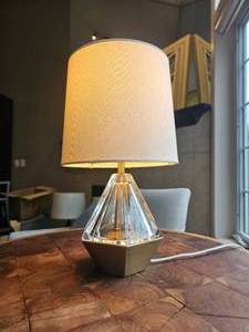 Modern Prysm Table Lamp with Brushed Brass Bass