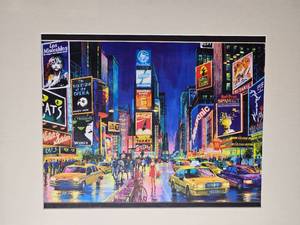 Vibrant Times Square Broadway District Framed Cityscape Print
