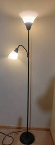 Cone Shade 2 Light Black Floor Lamp