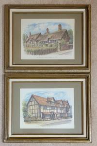 English Historic Home Framed Prints, pair