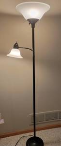 Bell Shade 2 Light Black Floor Lamp