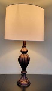 Antiqued Bronze Flower Bulb Table Lamp