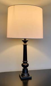 Black Table Leg Pillar Table Lamp