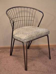 Modern Metal Accent Chair with Upholstered Seat