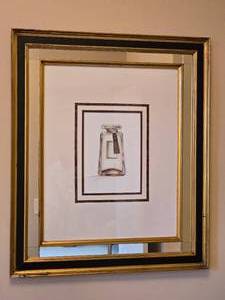 Framed Perfume Bottle Artwork Print Pair in Decorative Frames