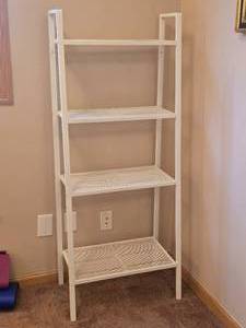 White Metal Three Tier Storage Shelf Unit