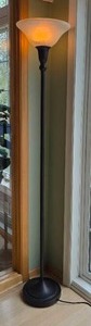 Torchiere Floor Lamp with Frosted Glass Shade