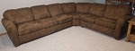 Flexsteel Large Brown Sectional Sofa with Plush Cushions