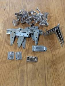 Large Lot of Hinges and Handrail Brackets with Couple Extras