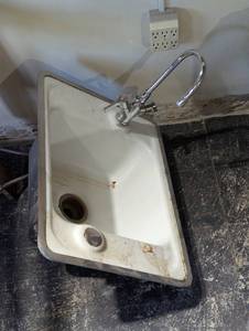Large Cast Iron Utility Sink With Faucet and Drain - Very Heavy
