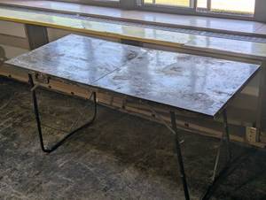 6 Foot Vintage Metal Folding Camping Table