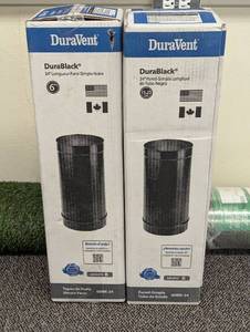 Set of 2 - DuraVent DuraBlack Series 6in. Diameter X 24in. Single Wall Black Stove Pipe (QTY-2)
