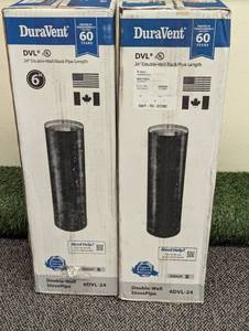 Set of 2 - DuraVent Model DVL Double Wall Stove Pipe 6in. Diameter X 24in. Double Wall Stove Pipe Length (QTY-2)