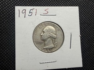 1951 S Silver Washington Quarter