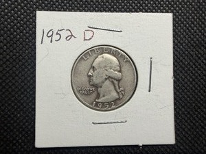 1952 D Silver Washington Quarter