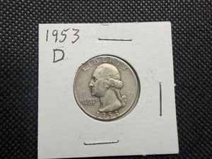 1953 D Silver Washington Quarter