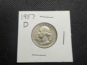 1957 D Silver Washington Quarter