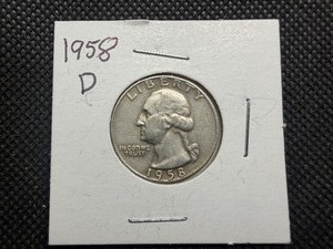 1958 D Silver Washington Quarter