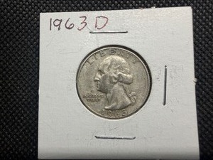 1963 D Silver Washington Quarter
