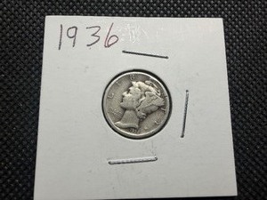 1936 Silver Mercury Dime