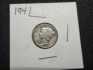 1941 Silver Mercury Dime