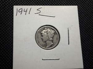 1941 S Silver Mercury Dime