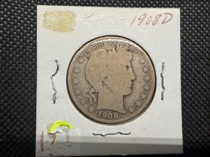 1908 D Barber Silver Half Dollar