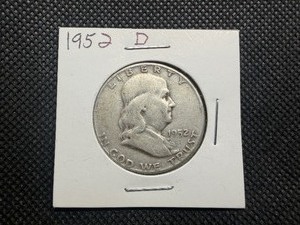 1952 D Franklin Silver Half Dollar