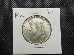 1964 Kennedy Silver Half Dollar Marked BU When Purchased